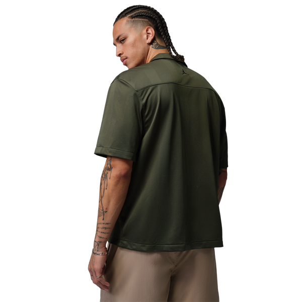 Jordan Brooklyn Festival Button Down Top - Men's - Black/Cargo Khaki - Image 2