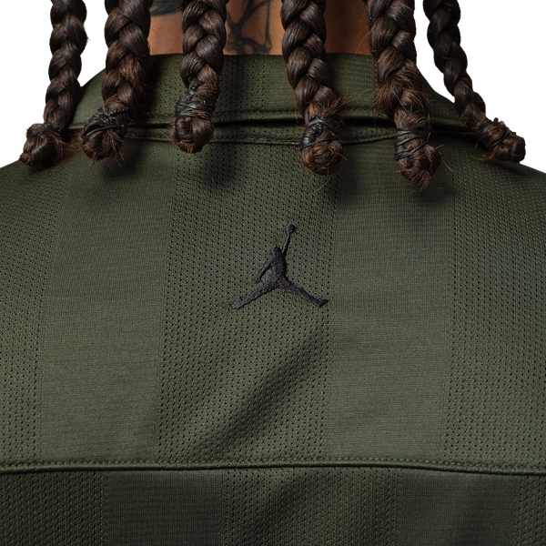 Jordan Brooklyn Festival Button Down Top - Men's - Black/Cargo Khaki - Image 3