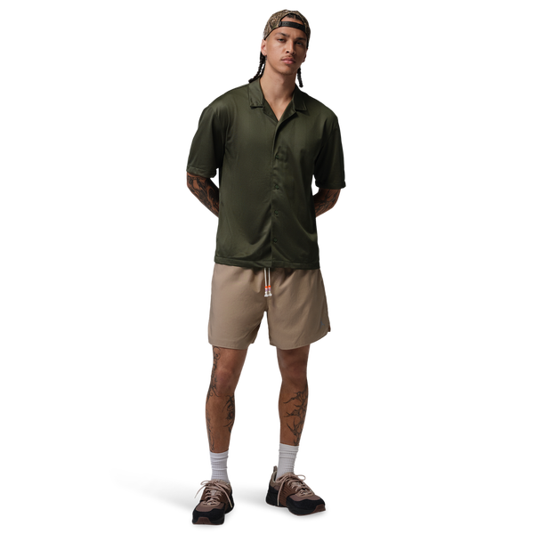 Jordan Brooklyn Festival Button Down Top - Men's - Black/Cargo Khaki - Image 4