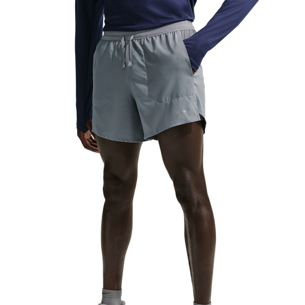 Nike Dri-FIT Stride 2in1 5" Shorts - Men's - Smoke Grey/Reflective Silver