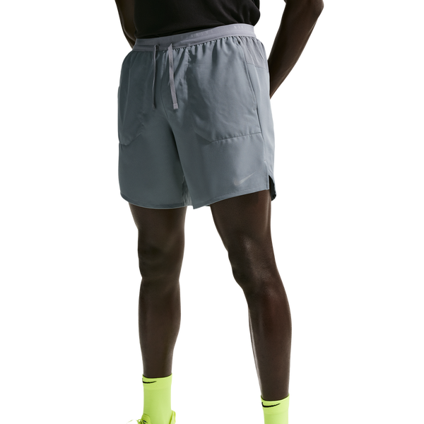Nike Dri-FIT Stride 2in1 7" Shorts - Men's - Smoke Grey/Reflective Silver