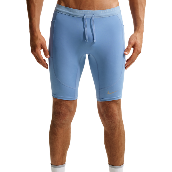 Nike Dri-FIT Stride Half Tights - Men's - Work Blue/Reflective Silver
