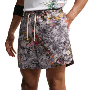 Nike Dri-FIT SI Practice Mesh AOP 5" Shorts - Men's - Cement Grey/Pale Ivory