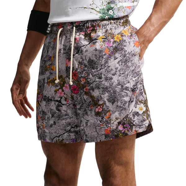 Nike Dri-FIT SI Practice Mesh AOP 5" Shorts - Men's - Cement Grey/Pale Ivory