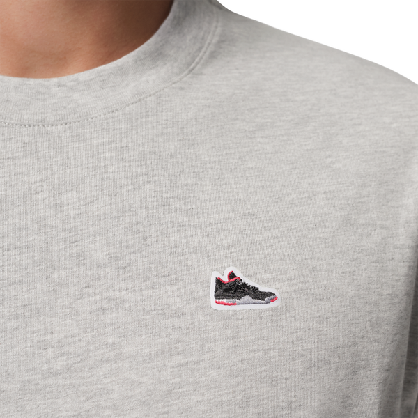 Jordan Sneaker Patch Short Sleeve Crew - Men's - Grey - Image 4