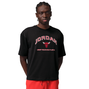 Jordan Flight Essential Boxy Graphic Short Sleeve Crew - Men's - Black/University Red