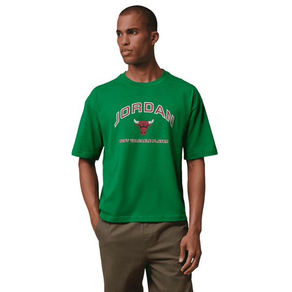 Jordan Flight Essential Boxy Graphic Short Sleeve Crew - Men's - Lucky Green/University Red