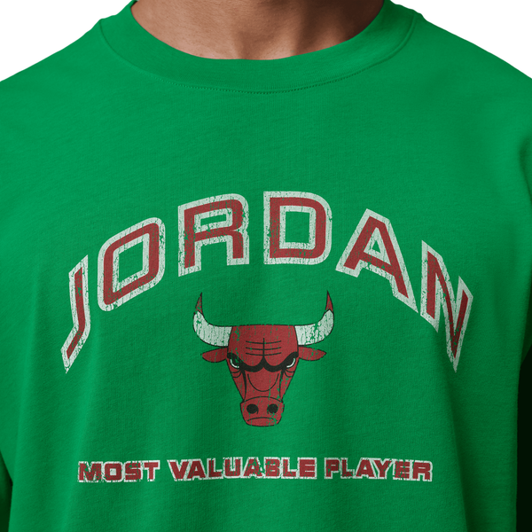 Jordan Flight Essential Boxy Graphic Short Sleeve Crew - Men's - Lucky Green/University Red - Image 5