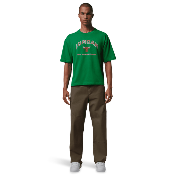 Jordan Flight Essential Boxy Graphic Short Sleeve Crew - Men's - Lucky Green/University Red - Image 6