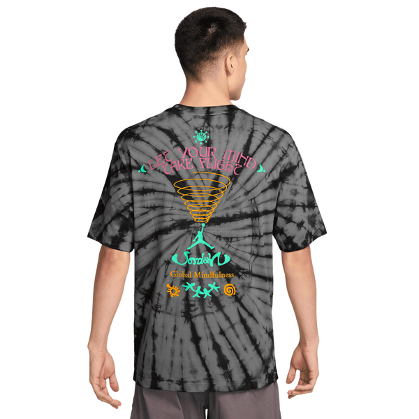 Jordan Brooklyn Tie Dye Festival Short Sleeve Crew - Men's - Iron Grey/Black - Image 2
