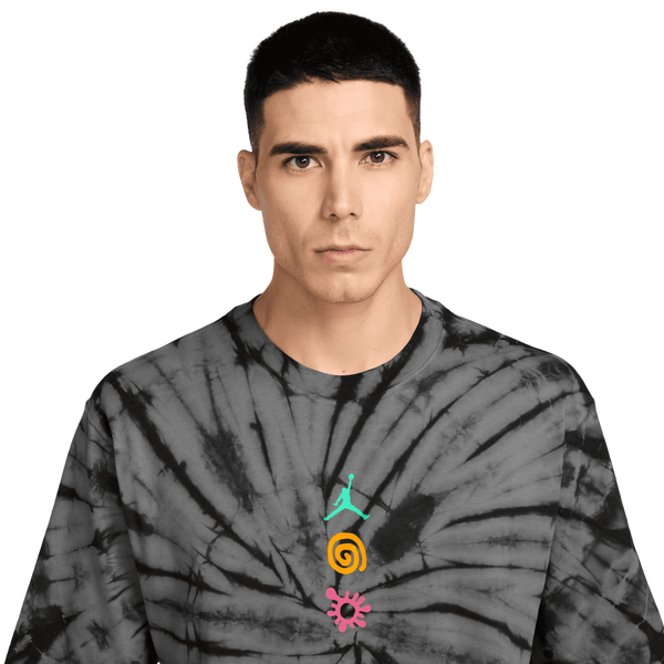 Jordan Brooklyn Tie Dye Festival Short Sleeve Crew - Men's - Iron Grey/Black - Image 3