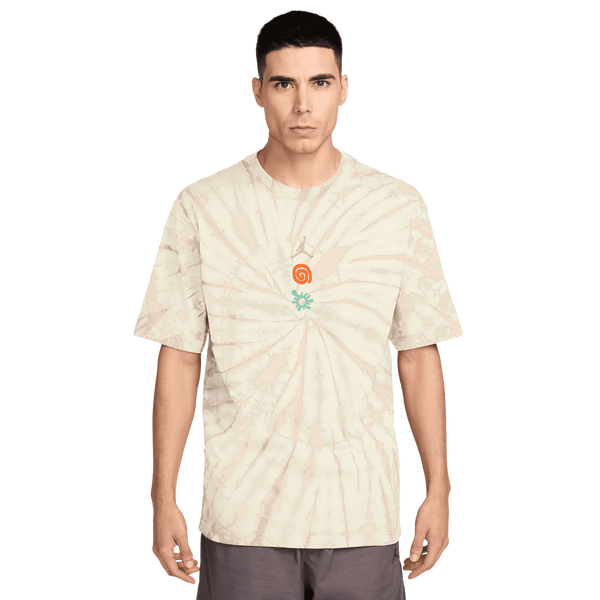 Jordan Brooklyn Tie Dye Festival Short Sleeve Crew - Men's - Sail/Brown