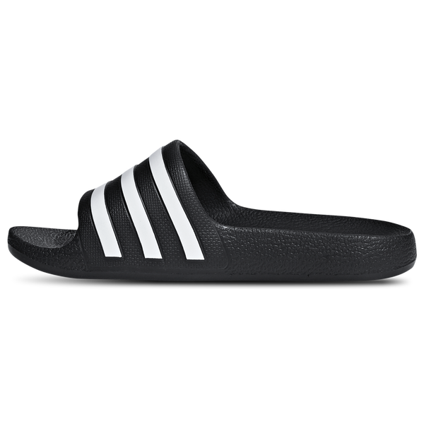 adidas Adilette Aqua Slides - Boys' Preschool - White/Black - Image 3