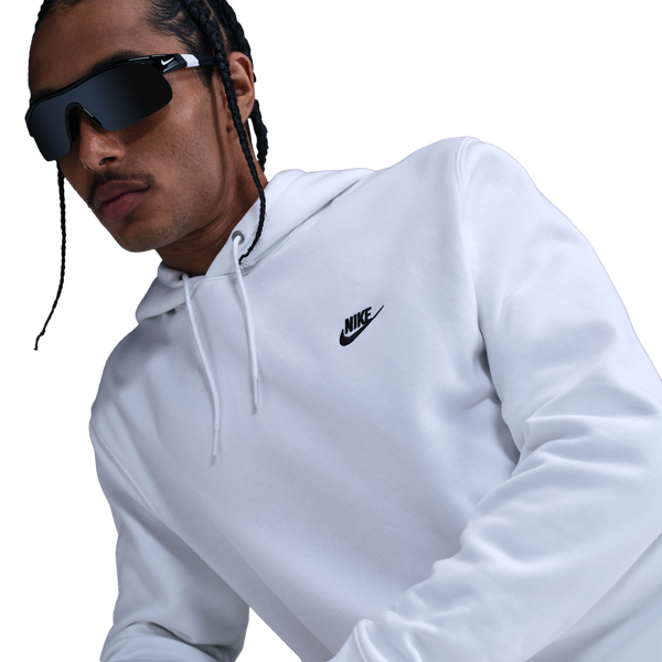 Nike Club Pullover Hoodie - Men's - White/Black/Black