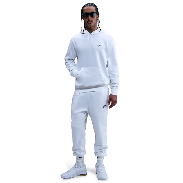 Nike Club Pullover Hoodie - Men's - White/Black/Black - Image 3