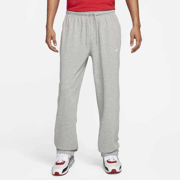 Nike Club Knit Open Hem Pants - Men's - White/Dark Grey Heather