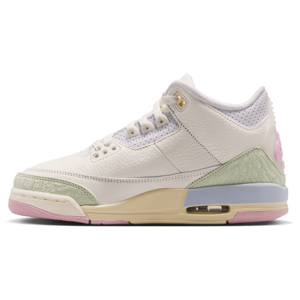 Jordan Retro 3 - Boys' Grade School - White/Pink/Green - Image 2
