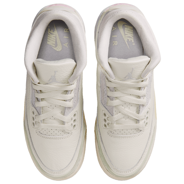 Jordan Retro 3 - Boys' Grade School - White/Pink/Green - Image 4