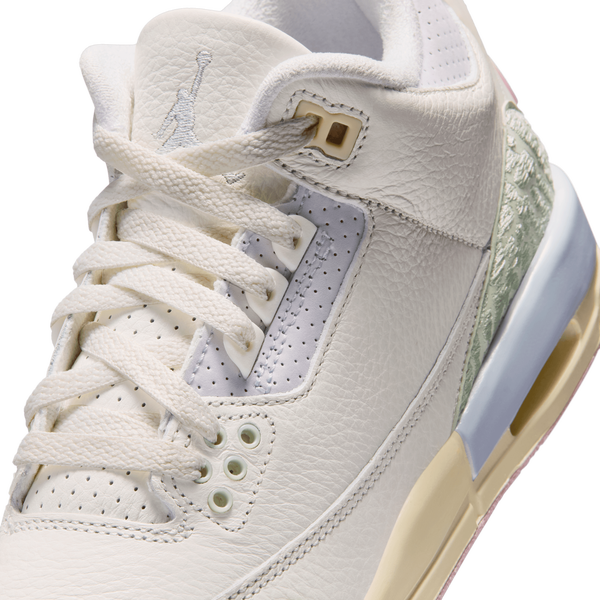 Jordan Retro 3 - Boys' Grade School - White/Pink/Green - Image 7