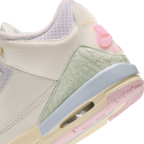 Jordan Retro 3 - Boys' Grade School - White/Pink/Green - Image 8