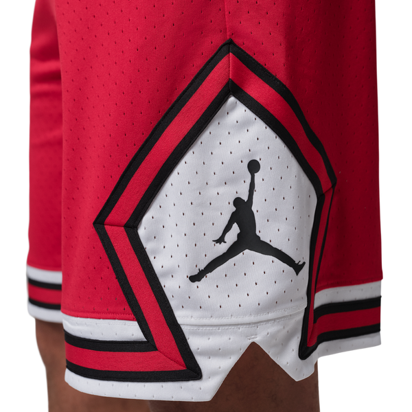 Jordan Dri-FIT SPT 9" Diamond Shorts - Men's - White/Gym Red - Image 4