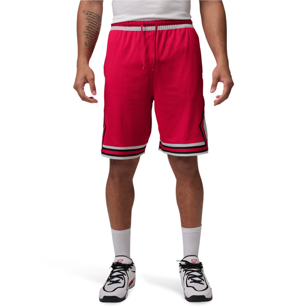 Jordan Dri-FIT SPT 9" Diamond Shorts - Men's - White/Gym Red - Image 5