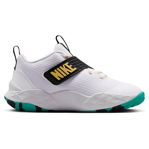 Nike Hustle D 12 - Boys' Grade School - White/Black/Topaz Gold