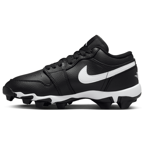 Jordan AJ 1 Low Cleats - Boys' Grade School - White/Black - Image 2