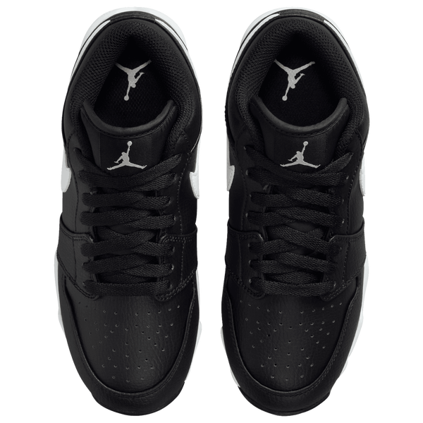 Jordan AJ 1 Low Cleats - Boys' Grade School - White/Black - Image 4
