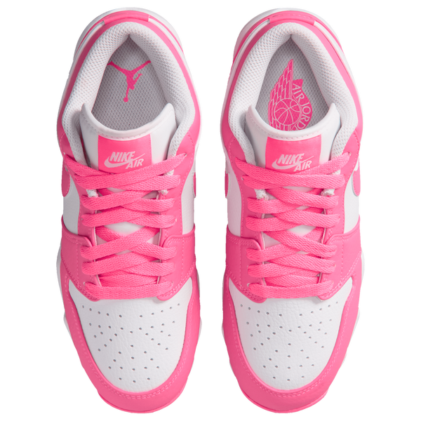Jordan AJ 1 Low Cleats - Boys' Grade School - White/Digital Pink - Image 4