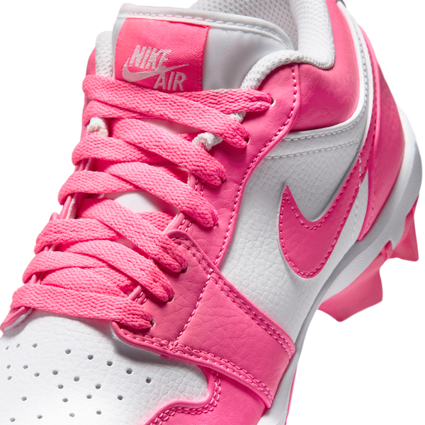 Jordan AJ 1 Low Cleats - Boys' Grade School - White/Digital Pink - Image 7