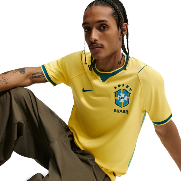 Nike Brasil Home Replica Stadium Jersey - Men's - Canary/Geode Teal