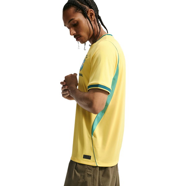 Nike Brasil Home Replica Stadium Jersey - Men's - Canary/Geode Teal - Image 3