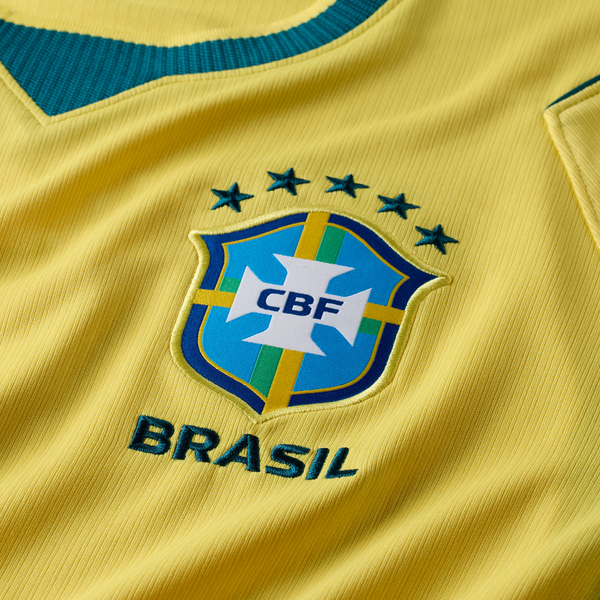 Nike Brasil Home Replica Stadium Jersey - Men's - Canary/Geode Teal - Image 4