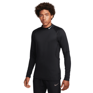 Nike Pro Top Warm LS Mock - Men's - Black/White