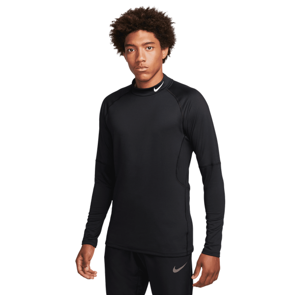Nike Pro Top Warm LS Mock - Men's - Black/White