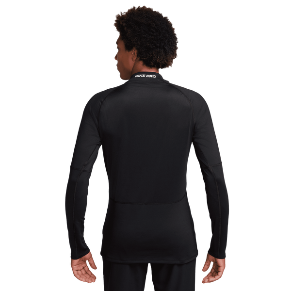 Nike Pro Top Warm LS Mock - Men's - Black/White - Image 2