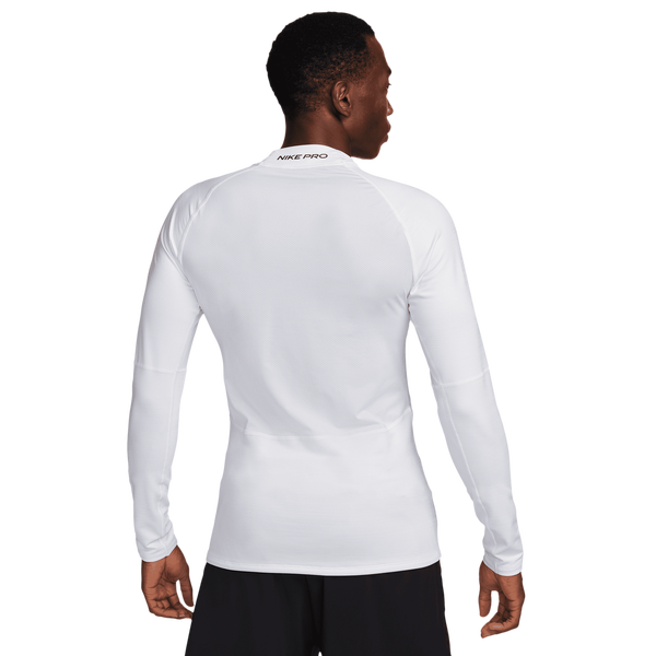 Nike Pro Top Warm LS Mock - Men's - White/Black - Image 2