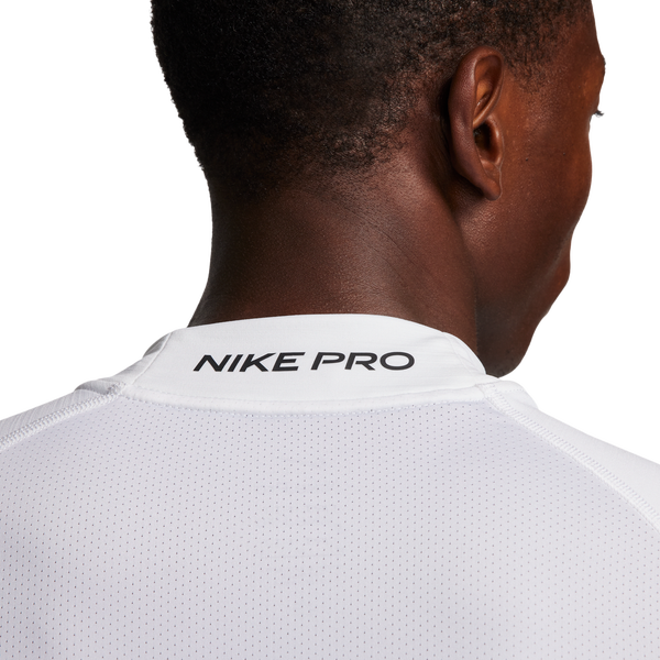 Nike Pro Top Warm LS Mock - Men's - White/Black - Image 4