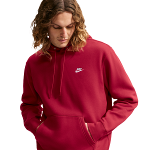 Nike Club Pullover Hoodie - Men's - Tough Red/Tough Red/White