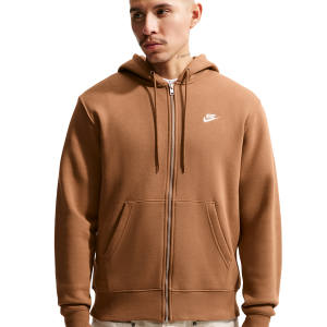 Nike Club Full-Zip Hoodie - Men's - Ale Brown/Ale Brown/White