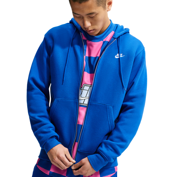 Nike Club Full-Zip Hoodie - Men's - Old Royal/Old Royal/White