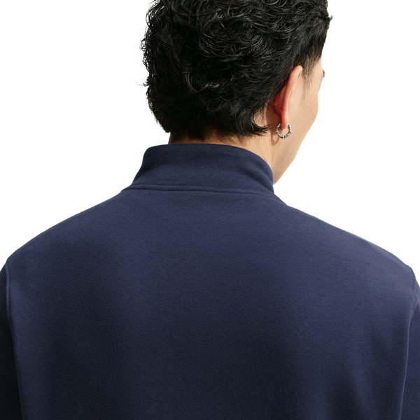 Nike Club Fleece Half-Zip - Men's - Obsidian/Obsidian/White - Image 2