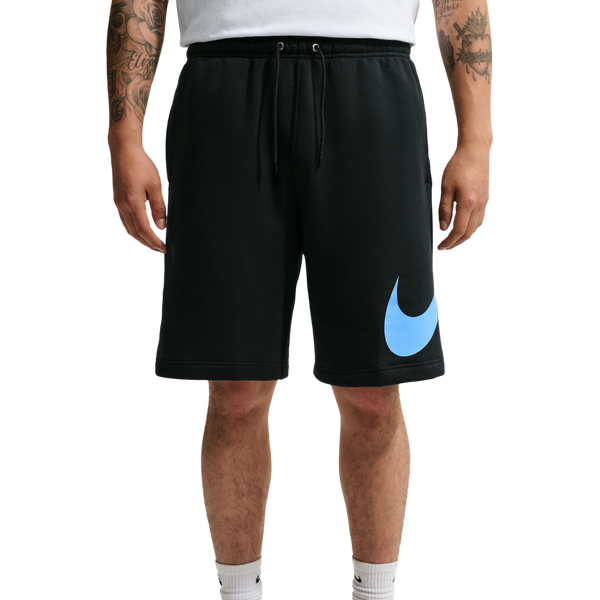 Nike Solo Swoosh Fleece Shorts - Men's - Black/Black/Football Blue