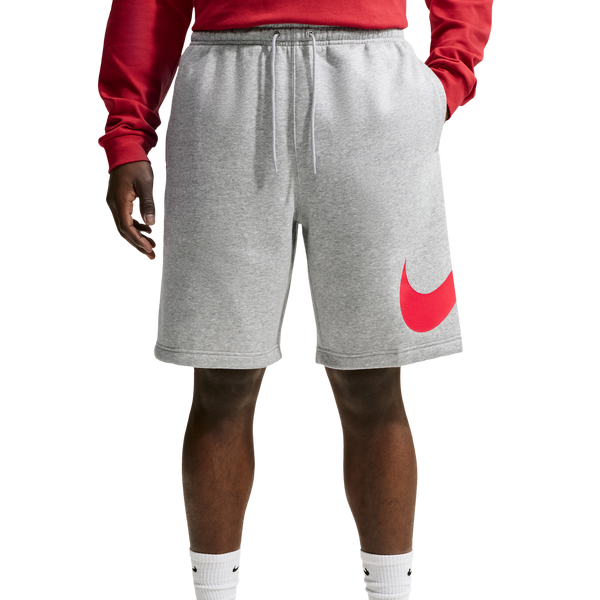 Nike Solo Swoosh Fleece Shorts - Men's - University Red/Light Smoke Grey/Dark Grey Heather