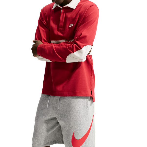 Nike Solo Swoosh Fleece Shorts - Men's - University Red/Light Smoke Grey/Dark Grey Heather - Image 3