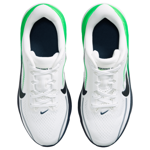Nike Air Zoom Pegasus 42 - Boys' Grade School - White/Midnight Navy/Green Spark - Image 4
