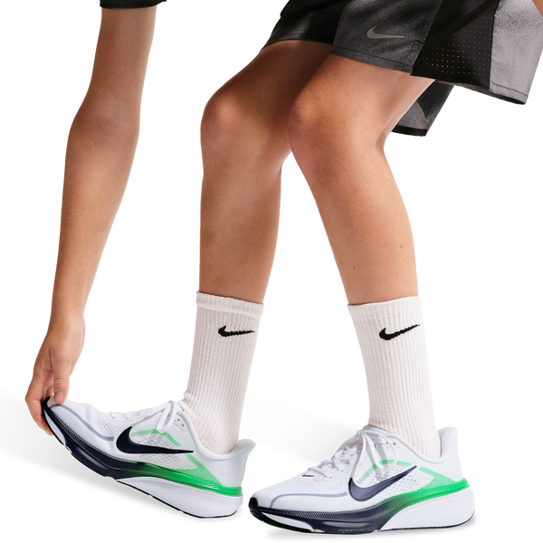 Nike Air Zoom Pegasus 42 - Boys' Grade School - White/Midnight Navy/Green Spark - Image 9