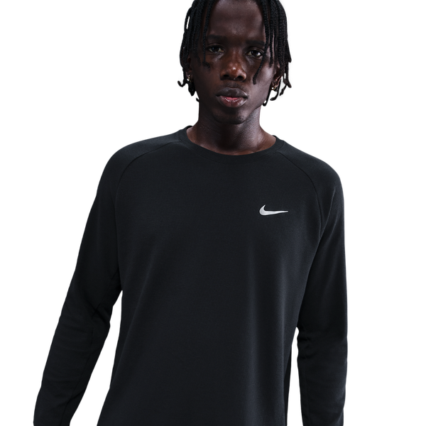 Nike Dri-FIT STRIDE WAFFLE CREW - Men's - Black/Reflective Silver