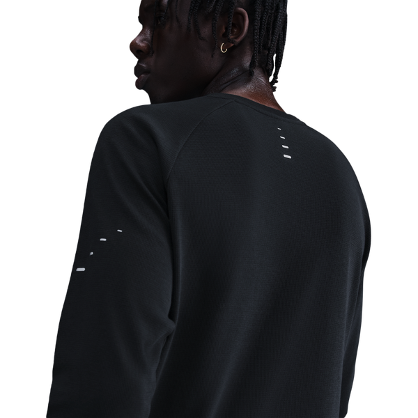 Nike Dri-FIT STRIDE WAFFLE CREW - Men's - Black/Reflective Silver - Image 2